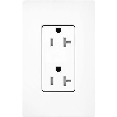 Main product image of Claro 20A Tamper-Resistant Duplex Receptacle, Satin (Brilliant White)