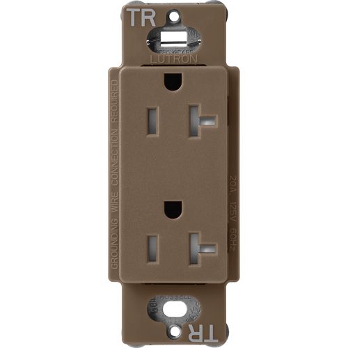 Main product image of Claro 20A Tamper-Resistant Duplex Receptacle, Satin (Espresso)