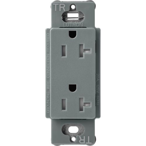 Main product image of Claro 20A Tamper-Resistant Duplex Receptacle, Satin (Slate)
