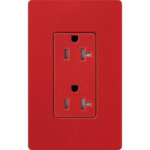 Main product image of Claro 20A Tamper-Resistant Duplex Receptacle, Satin (Signal Red)