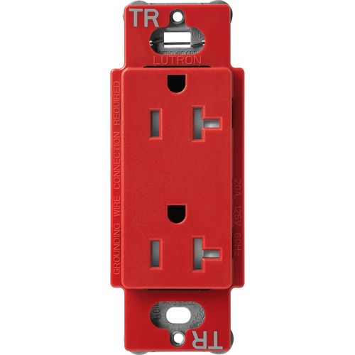 Main product image of Claro 20A Tamper-Resistant Duplex Receptacle, Satin (Signal Red)