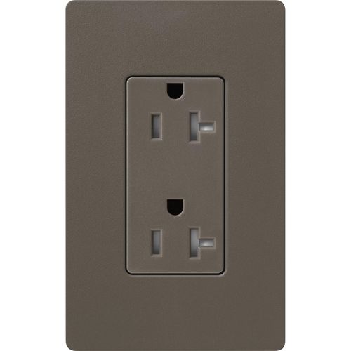 Main product image of Claro 20A Tamper-Resistant Duplex Receptacle, Satin (Truffle)
