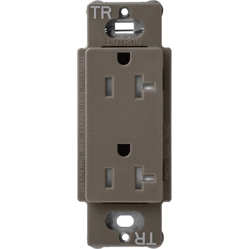 Main product image of Claro 20A Tamper-Resistant Duplex Receptacle, Satin (Truffle)