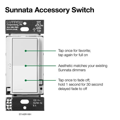 Main product image of Sunnata On/Off 6A Accessory Switch, for Sunnata LED Dimmers (Light Almond)