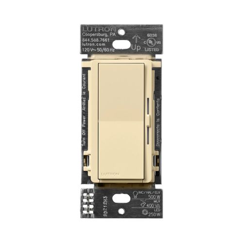 Main product image of Diva Dimmer Switch - LED+ Pro Max, 250W LED/500W ELV/400VA MLV, Neutral Optional, Single Pole/Multi-Location, 120V, DV-PRO-IV, Ivory