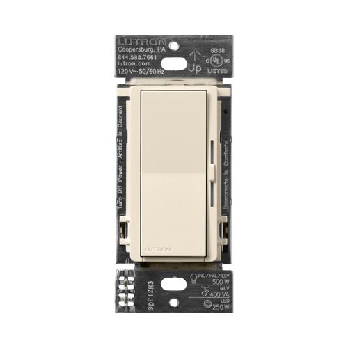Main product image of Diva Dimmer Switch - LED+ Pro Max, 250W LED/500W ELV/400VA MLV, Neutral Optional, Single Pole/Multi-Location, 120V, DV-PRO-AL, Almond