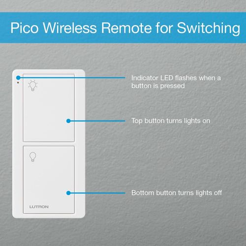 Main product image of Pico 2-Button Wireless Smart Remote for Programmable Scene Control, Entry Icon Engraving (Satin Snow), PJ2-2B-TSW-P01