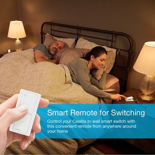 Main product image of Pico 2-Button Wireless Smart Remote for Programmable Scene Control, Bedside Icon Engraving (Satin Snow), PJ2-2B-TSW-P02