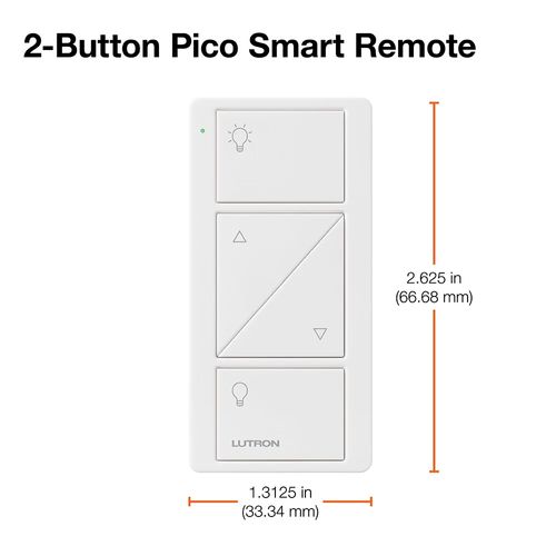 Main product image of Pico 2-Button with Raise/Lower Wireless Smart Remote for Light Control, Light Icon Engraving (Satin Midnight), PJ2-2BRL-TMN-L01