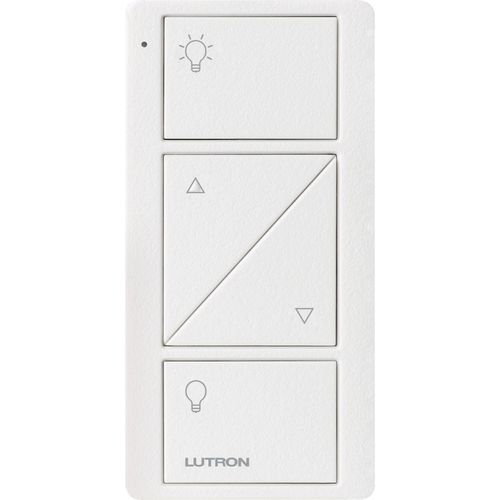 Main product image of Pico 2-Button with Raise/Lower Wireless Smart Remote for Light Control, Light Icon Engraving (Satin Snow), PJ2-2BRL-TSW-L01