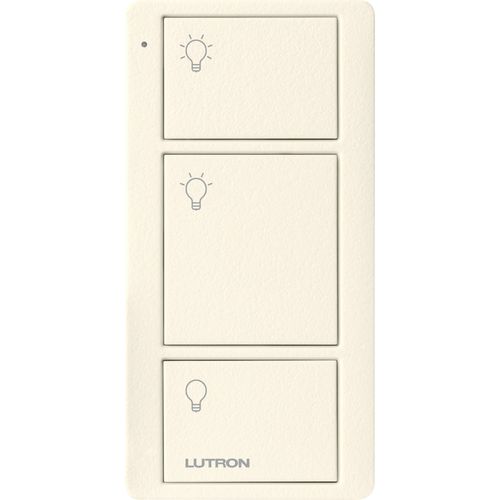 Main product image of Pico 3-Button with Raise/Lower Wireless Smart Remote for Shade Control, Shade Icon Engraving (Satin Snow), PJ2-3BRL-TSW-S01
