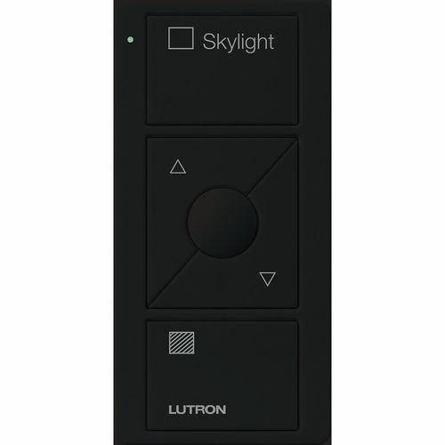 Main product image of Pico 3-Button with Raise/Lower Wireless Smart Remote for Blind Control, Icon and Text Engraving, (Gloss Black), PJ2-3BRL-GBL-S05