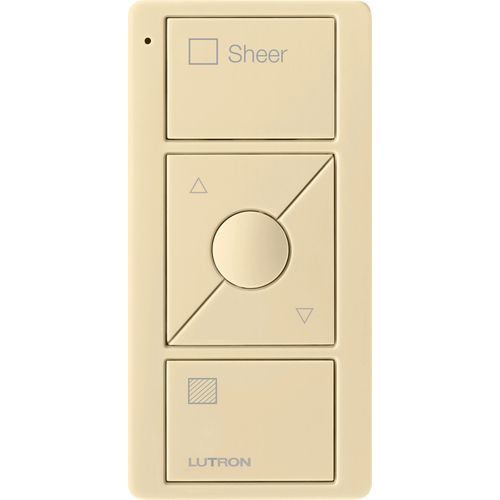Main product image of Pico 3-Button with Raise/Lower Wireless Smart Remote for Blackout Control, Icon and Text Engraving, (Gloss Ivory), PJ2-3BRL-GIV-S03
