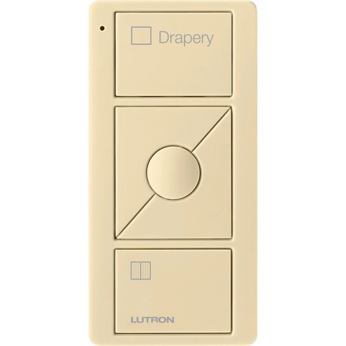 Main product image of Pico 3-Button with Raise/Lower Wireless Smart Remote for Skylight Control, Icon and Text Engraving, (Gloss Ivory), PJ2-3BRL-GIV-S06