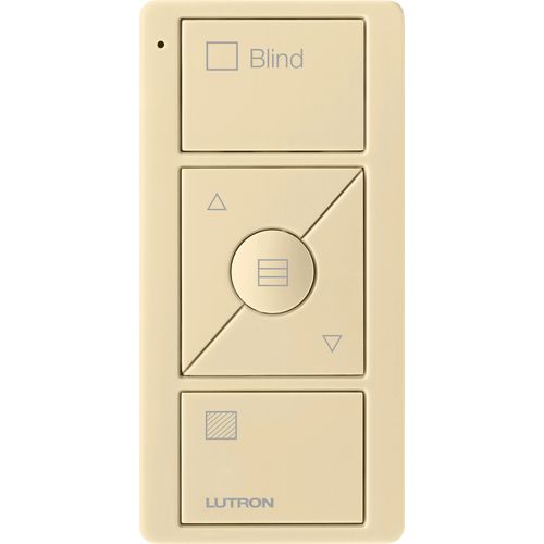 Main product image of Pico 3-Button with Raise/Lower Wireless Smart Remote for Drapery Control, Icon and Text Engraving, (Gloss Ivory), PJ2-3BRL-GIV-S07