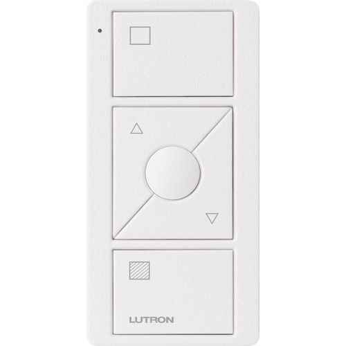 Main product image of Pico 3-Button with Raise/Lower Wireless Smart Remote for Audio Control, Audio Icon Engraving (Satin Snow), PJ2-3BRL-TSW-A02