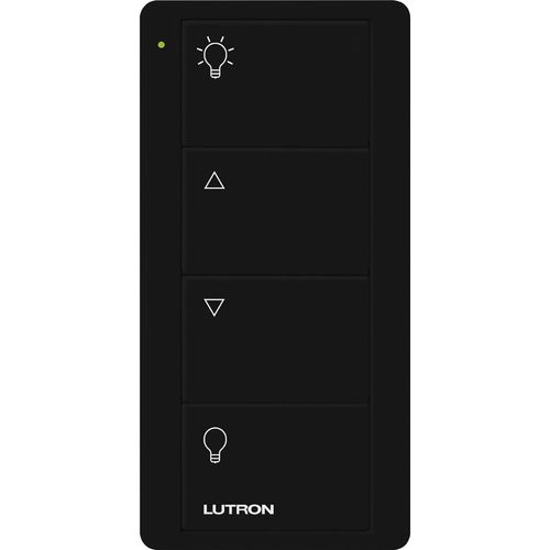 Main product image of Pico PRO 4-Button Wireless Smart Remote for Light Control, Light Icon Engraving, (Gloss Black), Caseta PRO Packaging, PJ2-4B-BL-L01P