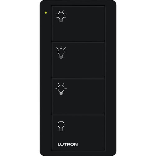Main product image of Pico PRO 4-Button Wireless Smart Remote for Programmable Scene Control, (Gloss Black), Caseta PRO Packaging, PJ2-4B-BL-L31P