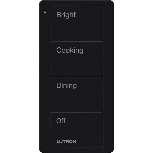 Main product image of Pico 4-Button Wireless Smart Remote for Light Control, Light Icon Engraving, (Gloss Black), PJ2-4B-GBL-L01