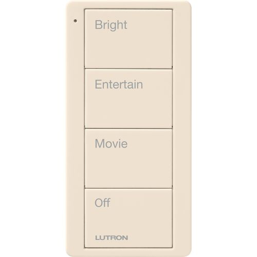 Main product image of Pico 4-Button Wireless Smart Remote for Light Control, Light Icon Engraving, (Gloss Light Almond), PJ2-4B-GLA-L01