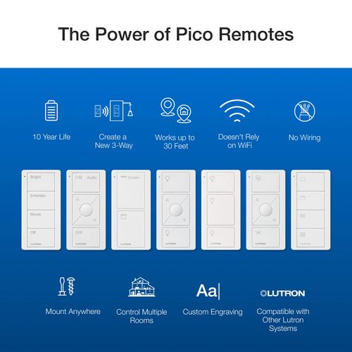 Main product image of Pico 4-Button Wireless Smart Remote for Programmable Scene Control, (Gloss Light Almond), PJ2-4B-GLA-L31