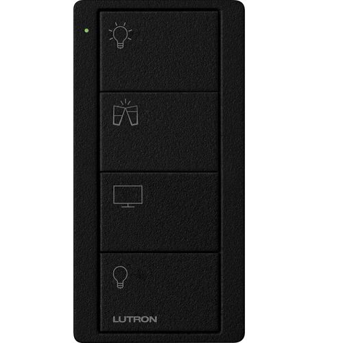 Main product image of Pico 4-Button Wireless Smart Remote for Programmable Scene Control, Family Room Icon Engraving (Satin Midnight), PJ2-4B-TMN-P01