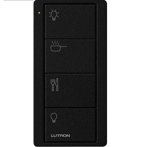 Main product image of Pico 4-Button Wireless Smart Remote for Programmable Scene Control, Kitchen Icon Engraving (Satin Midnight), PJ2-4B-TMN-P02