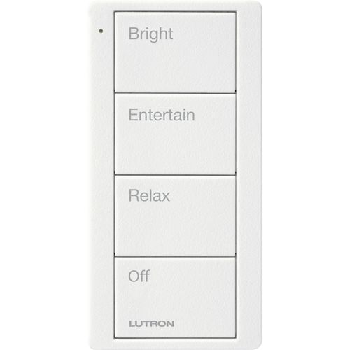 Main product image of Pico 4-Button Wireless Smart Remote for 2-Group Light Control, Light Icon Engraving (Satin Snow), PJ2-4B-TSW-L21