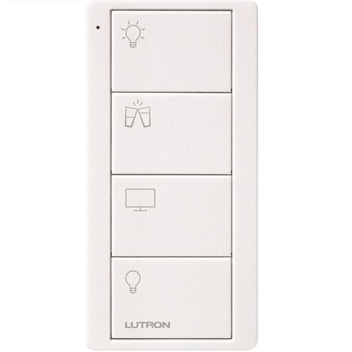 Main product image of Pico 4-Button Wireless Smart Remote for Programmable Scene Control, Family Room Icon Engraving (Satin Snow), PJ2-4B-TSW-P01