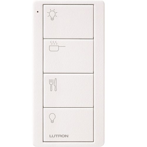 Main product image of Pico 4-Button Wireless Smart Remote for Programmable Scene Control, Family Room Icon Engraving (Satin Snow), PJ2-4B-TSW-P01