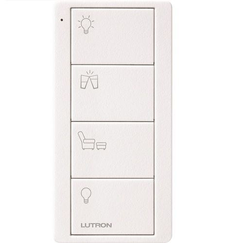 Main product image of Pico 4-Button Wireless Smart Remote for Programmable Scene Control, Kitchen Icon Engraving (Satin Snow), PJ2-4B-TSW-P02