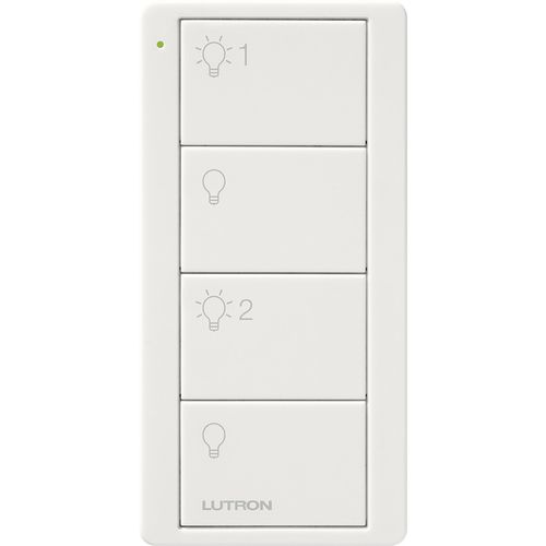 Main product image of Pico 4-Button Wireless Smart Remote for Programmable Scene Control, Any Room Icon Engraving (Satin Snow), PJ2-4B-TSW-P03