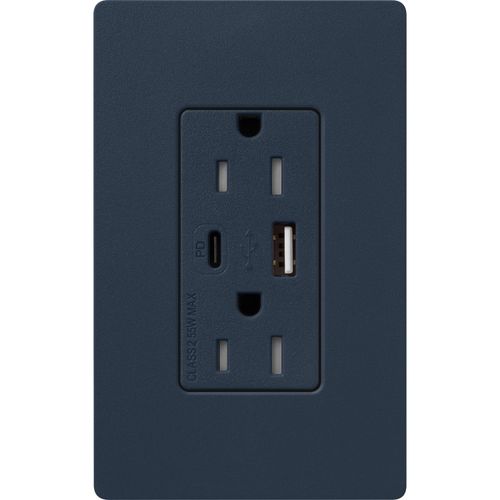 Main product image of Claro 15A USB Type A&C Duplex Receptacle (Deep Sea), SCR-15-ACTR-DE