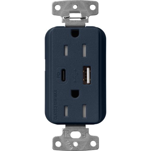 Main product image of Claro 15A USB Type A&C Duplex Receptacle (Deep Sea), SCR-15-ACTR-DE