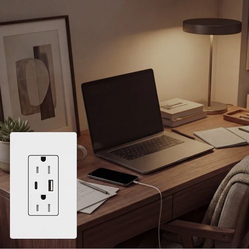 Main product image of Claro 15A USB Type A&C Duplex Receptacle (Deep Sea), SCR-15-ACTR-DE