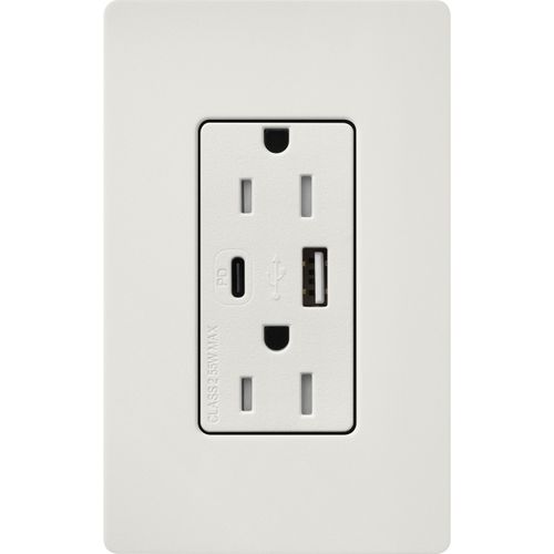 Main product image of Claro 15A USB Type A&C Duplex Receptacle, Satin Finish (Lunar Gray), SCR-15-ACTR-LG