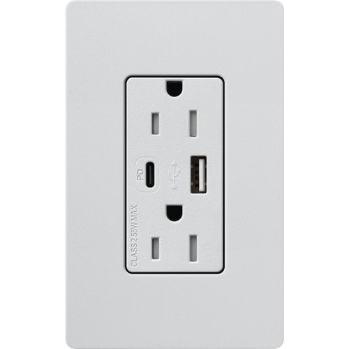 Main product image of Claro 15A USB Type A&C Duplex Receptacle, Satin Finish (Mist), SCR-15-ACTR-MI