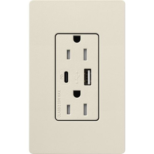 Main product image of Claro 15A USB Duplex Receptacle (Pumice), SCR-15-ACTR-PM