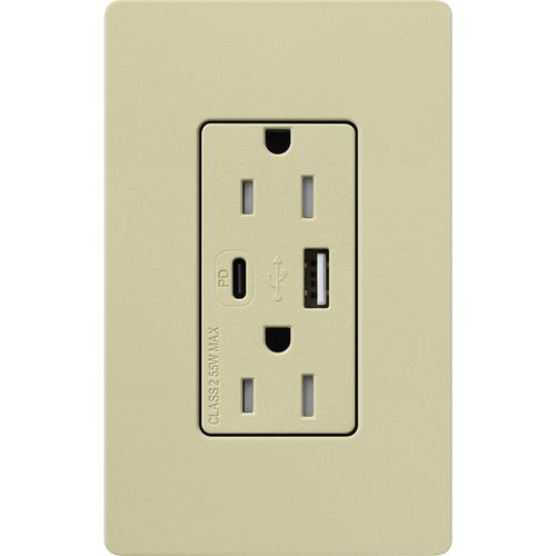 Main product image of Claro 15A USB Type A&C Duplex Receptacle, Satin Finish (Sage), SCR-15-ACTR-SA