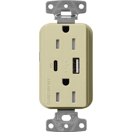 Main product image of Claro 15A USB Type A&C Duplex Receptacle, Satin Finish (Sage), SCR-15-ACTR-SA