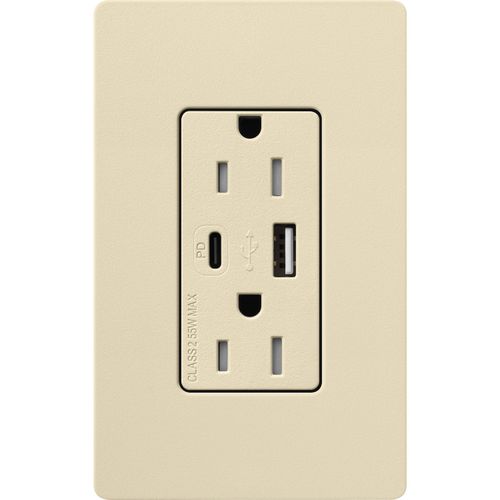 Main product image of Claro 15A USB Type A&C Duplex Receptacle, Satin Finish (Sand), SCR-15-ACTR-SD