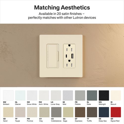Main product image of Claro 15A USB Type A&C Duplex Receptacle, Satin Finish (Espresso), SCR-15-CCTR-EP