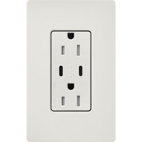 Main product image of Claro 15A USB Type A&C Duplex Receptacle, Satin Finish (Lunar Gray), SCR-15-CCTR-LG