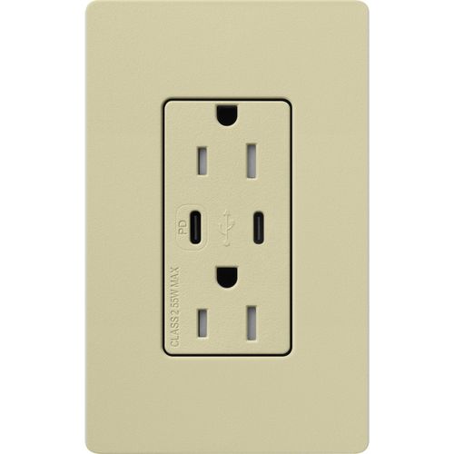Main product image of Claro 15A USB Type A&C Duplex Receptacle, Satin Finish (Sage), SCR-15-CCTR-SA