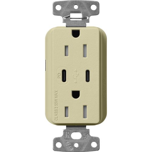 Main product image of Claro 15A USB Type A&C Duplex Receptacle, Satin Finish (Sage), SCR-15-CCTR-SA