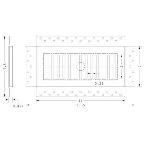 Main product image of Breezelux 410 Removable Flush Mount Wall & Ceiling Air Supply 4" x 10" (Duct Opening) Requires 5" x 11" Drywall Opening
