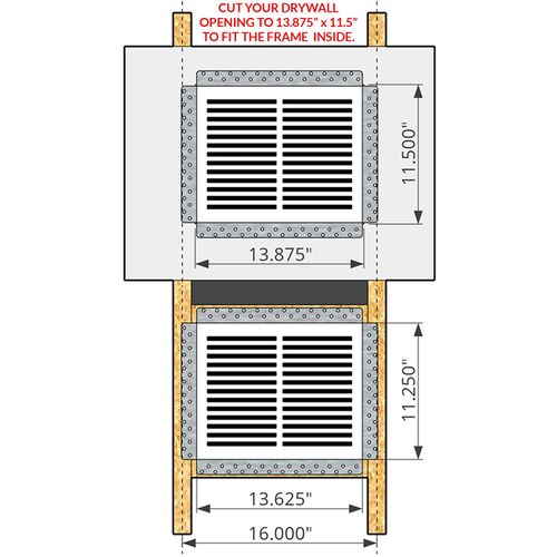 Main product image of CliqueElite 14 Removable Flush Mount Air Return Requires 13-3/4" x 11-1/2" Drywall Opening