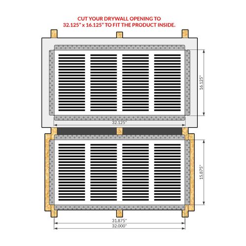 Main product image of Cliqueelite 3216 Removable Air Return Vent 32" x 16" (Drywall Opening)