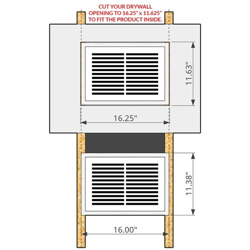 Main product image of PermaFlow 14 Permanent Return Air Vent Cover 14" x 8" Duct Opening