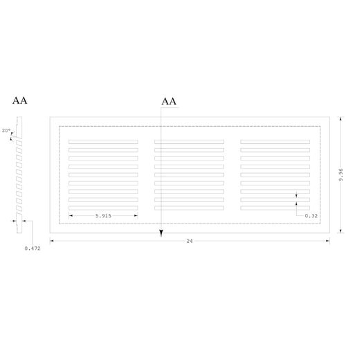 Main product image of PermaFlow 24 Permanent Return Air Vent Cover 24" x 6" or 24" x 8" Duct Opening